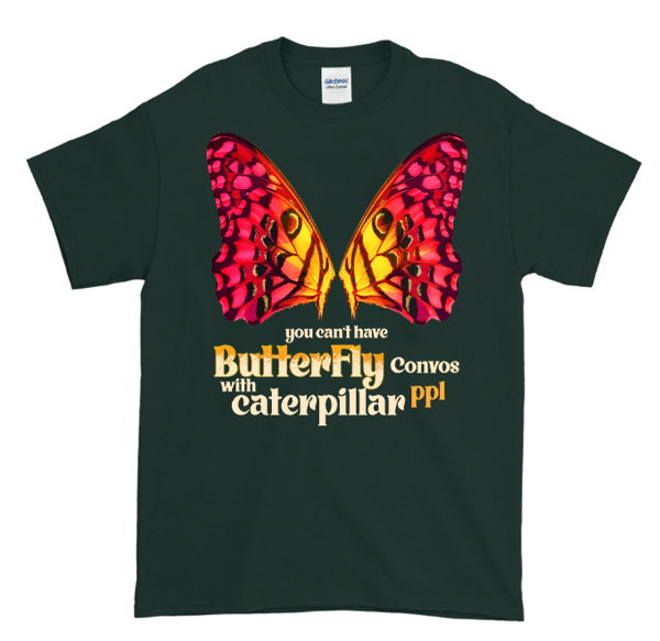 Image of Butterfly Convos (Forest Green T-Shirt)