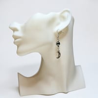 Image 2 of Black Obsidian Moon Earrings