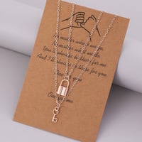 Image 1 of A Matching Set Lock N Key Pendant Necklace 