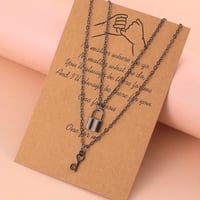 Image 2 of A Matching Set Lock N Key Pendant Necklace 