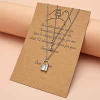 Image 4 of A Matching Set Lock N Key Pendant Necklace 