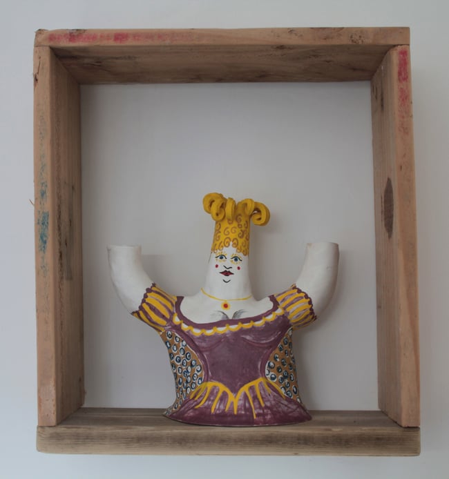 'Breathing in' ceramic vessel/sculpture/candlelabra