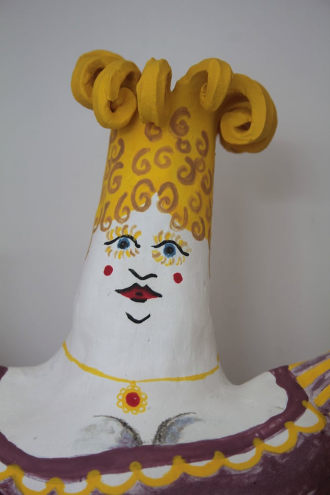 'Breathing in' ceramic vessel/sculpture/candlelabra