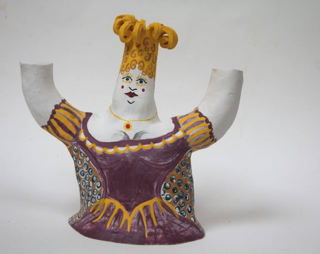 'Breathing in' ceramic vessel/sculpture/candlelabra