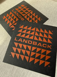 Image 2 of Landback 6" x 6" Print - Copper on Black
