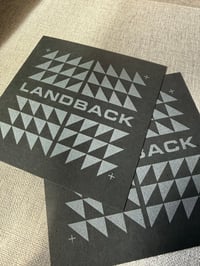 Image 2 of Landback 6" x 6" Print - Silver on Black