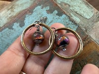 Image 4 of Mixed metals Basha bead earrings/ n10