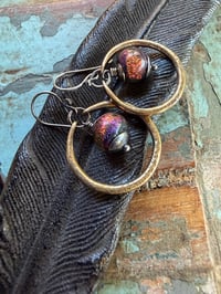 Image 7 of Mixed metals Basha bead earrings/ n10