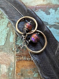 Image 2 of Mixed metals Basha bead earrings/ n10