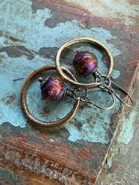 Image 11 of Mixed metals Basha bead earrings/ n10