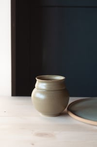 Image 2 of Small Rounded Vase - Green Glaze 