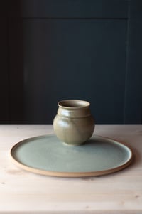 Image 3 of Small Rounded Vase - Green Glaze 