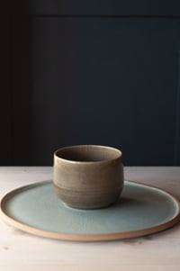 Image 1 of Cappuccino Mug - Green Speckled Glaze 