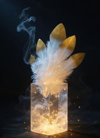 Natural White Feathers with Gold Tips