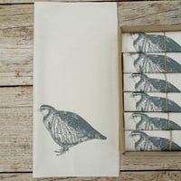 Image 1 of Organic Cotton Red-Legged Partridge Napkin – Boxed Set of 6