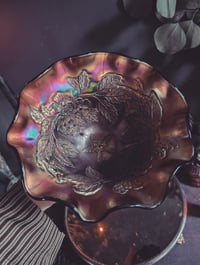 Image 2 of Carnival glass ruffle bowl 