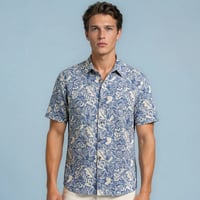 Camisa hojas mil azul