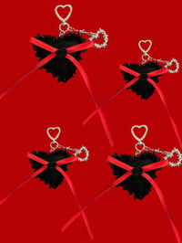 Image 1 of Felt heart shaped keychain