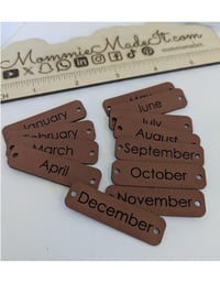 Image 2 of Temperature Blanket Month Tags Personalized Faux Leather