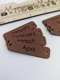 Image 3 of Temperature Blanket Month Tags Personalized Faux Leather