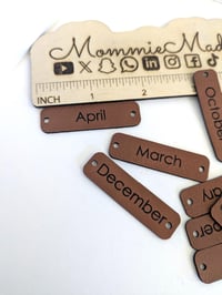 Image 5 of Temperature Blanket Month Tags Personalized Faux Leather