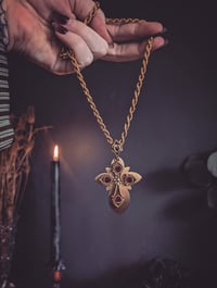 Image 1 of Red jewel cross necklace 