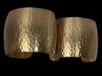 Image 2 of Hammered, Textured, Shaped, Brass Cuffs