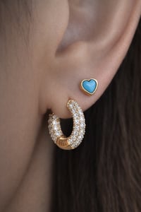 Image 3 of Stardust Small Huggie Hoop Earring