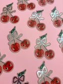 Cherry Twins Semi Metallic Vinyl Sticker