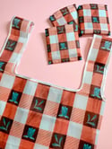 Floral Spring Gingham Foldable Reusable Tote Bag