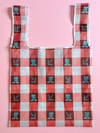 Floral Spring Gingham Foldable Reusable Tote Bag