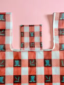 Floral Spring Gingham Foldable Reusable Tote Bag