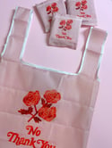 No Thank You Rose Foldable Reusable Tote Bag