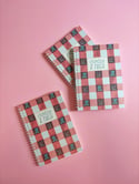 Floral Spring Gingham A5 Lined Notebook