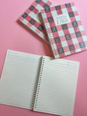 Floral Spring Gingham A5 Lined Notebook