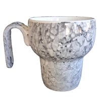 Image 1 of White Marble - Artisan hand glazed ErgoCup, 10 oz