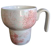 Image 1 of One of a Kind, Red Flower - Artisan hand glazed ErgoCup, 10 oz