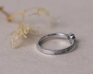 Image of Platinum 4.1mm rose-cut diamond Olive Leaf ring (LON275)