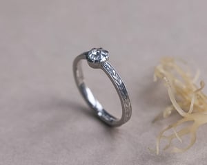 Image of Platinum 4.1mm rose-cut diamond Olive Leaf ring (LON275)