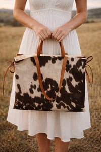 Image of Cow Print Sunday Bag