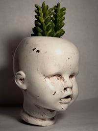 Image 1 of Onset – Minimal Distressed Baby Head Planter | Handmade Oddity Decor
