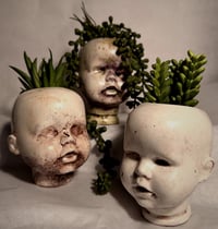 Image 4 of Onset – Minimal Distressed Baby Head Planter | Handmade Oddity Decor