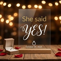 Image 1 of "She Said Yes" Engagement Announcement Sign