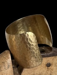 Image 4 of Hammered, Textured, Shaped, Brass Cuffs