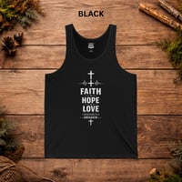 Image 4 of Faith Hope Love Tank Top — Christian Cross Inspirational Sleeveless Shirt