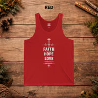 Image 5 of Faith Hope Love Tank Top — Christian Cross Inspirational Sleeveless Shirt