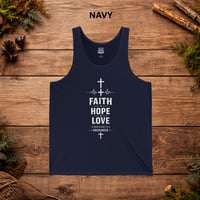Image 7 of Faith Hope Love Tank Top — Christian Cross Inspirational Sleeveless Shirt