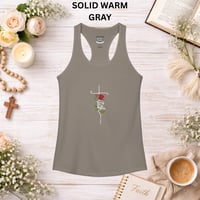 Image 11 of 'Faith' Vertical Script with Rose Floral Graphic— Women's Christian Inspirational Racerback Tank