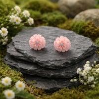 LIGHT PINK FLOWER STUD EARRINGS WITH WHITE CENTER