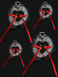Image 1 of plaid ruffle heart keychain